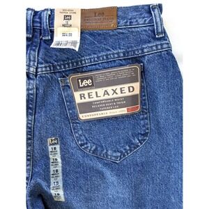 Lee Relaxed Fit Tapered Leg Jeans Pepper Stone Blue High Rise Womens 18 M NWT